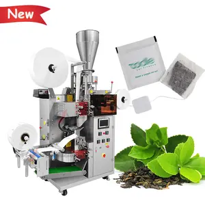 ماكينة تعبئة الشاي العمودية الأوتوماتيكية، ماكينة تعبئة أكياس الشاي الأخضر والورق بفلتر مع خيط وعلامة
