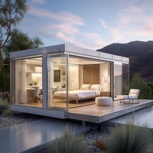 Casa prefabricada modular estilo villa al aire libre casa individual contenedor con un balcón extendido - Product Image 6