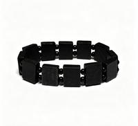 Bracelets extensibles en bois uni avec petits et grands panneaux, sans images, élastiques, religieux, petits panneaux en bois, bracelet catholique en bois