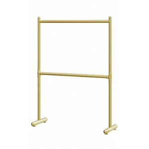 Étagère de rangement moderne, simple et dorée, portemanteau mobile à double couche, cintre pour chambre à coucher, présentoir de vêtements simple en métal - Product Image 1