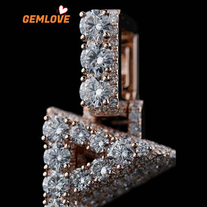 GEMLOVE Collier unisexe plaqué or rose avec pendentif lettre CROWN micro-pavé de zircon, style Hip Hop, pour soirée et mode - Product Image 6