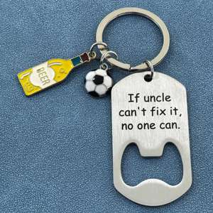 Porte-clés ouvre-bouteille, cadeaux pour papa, grand-père, <span class=keywords><strong>oncle</strong></span>, cadeau d'anniversaire, fête des pères, si papa, grand-père, <span class=keywords><strong>oncle</strong></span> ne peut pas le réparer, personne ne peut - Product Image 4