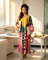 Gaun Wanita Afrika Model Kafatan Boubou Ukuran Besar, Motif Garis Abstrak, Gaun Bubu, Pakaian Tradisional Etnik Grosir