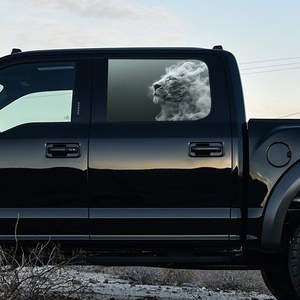 Adesivo per Finestrino Auto Personalizzato con Logo Leone Fumé, Trasparente e Perforato, Visione Unidirezionale per Finestrini Posteriori - Product Image 5
