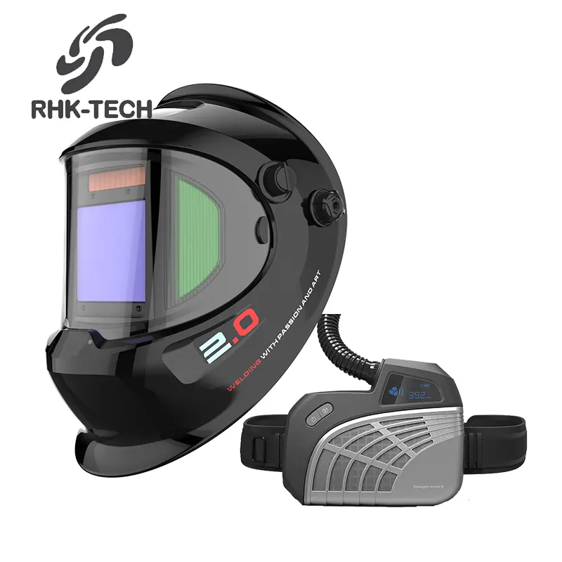 RHK сменная батарея на солнечной батарее с автоматическим затемнением, очищающий свежий воздух, вентиляция, шлифовка, сварочный шлем с респиратором