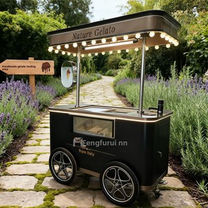 Carrito de Helados <span class=keywords><strong>Meico</strong></span> Negro Modelo Tres, Fabricado en China, 110V, Carrito Móvil para Venta de Snacks al Aire Libre - Product Image 3