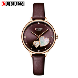 For 9077 Luxury Fashion Women's Watch Leather Strap Crystal Waterproof Quartz Movement Stainless Steel <b>Case</b> 3BAR Water - Product Image 2