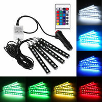 1 Juego de Luces LED RGB de Color Completo para Interior de Coche, Kit de Iluminación Debajo del Salpicadero, Tira de Luz para el Espacio de los Pies, para Automóviles y Motocicletas