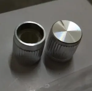 11mm breed 12mm hoge zilveren Aluminium knop voor 6mm knurled shaft