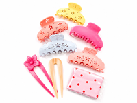 Pince à cheveux en acétate Ume OEM tendance, motif floral mignon, accessoires pour cheveux personnalisables avec logo pour femmes et filles, vente en gros