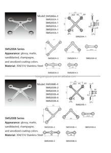Hyqy nhà sản xuất giá tùy chỉnh kích thước SS316 thép không gỉ <span class=keywords><strong>Spider</strong></span> phù hợp 2/3/4 Arms cho Glass mặt tiền bức tường rèm - Product Image 3
