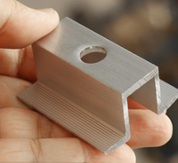 Supports de panneaux solaires muraux réglables en alliage d'aluminium avec finition anodisée pour pinces métalliques