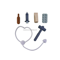 Cadeaux d'anniversaire de noël jouets éducatifs semblant ensemble de rôles nouveau Kit de médecin en silicone imaginatif pour enfants pour bébés et tout-petits