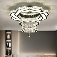 Lustre de plafond moderne de luxe en cristal K9 à LED, luminaire de plafond en forme de fleur pour la maison, luminaires suspendus