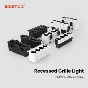 <strong>Aluminum</strong> <strong>Frame</strong> Mini Wall Washer <strong>Light</strong> LED Recessed Linear Down <strong>Lights</strong> Anti Glare <strong>Grille</strong> Downlight 12W Rectangular Spotlight - Product Image 6