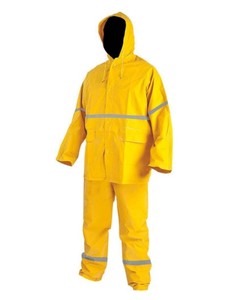 Logo personnalisé salut viz pvc combinaison de pluie imperméable robuste manteau de pluie pour adultes, hommes 2 pièces pvc polyester imperméable - Product Image 2