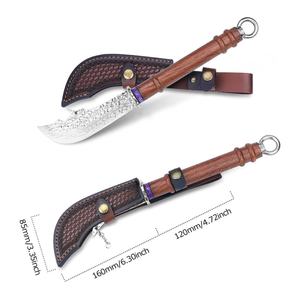 มีดคุณภาพสูง DIY OEM ปรับแต่งได้ มีดแทคติคอล Falchion ใบมีดสแตนเลส ด้ามไม้ สำหรับงานอุตสาหกรรม พกพาสะดวก ใช้กลางแจ้งได้ - Product Image 4