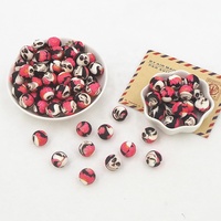 Set manik-manik gigi hewan silikon 15mm, Set mainan kunyah rantai dot DIY manik-manik bulat bebas BPA untuk perawatan mulut bayi jumlah besar