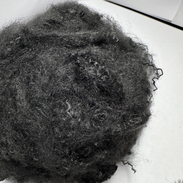 Recycled Black Polyester Staple Fiber Regenerated PSF 3D 6D GRS Raw Spinning Filling Material for Automotive Nonwoven