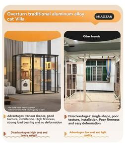 Villa Kandang Kucing Profesional Ukuran Besar, Rumah Kayu Solid Mewah dengan Tiang Garukan untuk Kedai Kucing dan Hotel Hewan Peliharaan - Product Image 3