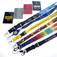 Nouveau Lanyard Personnalisé Imperméable Sublimé Motif Art Populaire pour Événements, Pass VIP, Badge d'Entrée d'Exposition, en Polyester Personnalisé
