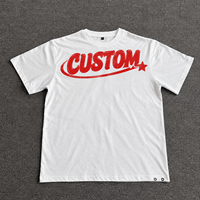 T-shirt en coton 100% lourd, surdimensionné, grande taille, style hip-hop, tricoté, avec logo personnalisé imprimé, design vierge