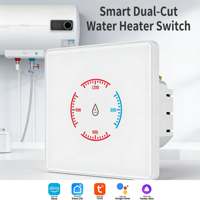 Interruptor Inteligente de Doble Función para Calentador de Agua ECO-NEWLEAF, Programación de Tiempo, 3500W, Panel de Vidrio PC, Control Remoto por Aplicación, Compatible con Alexa y WiFi