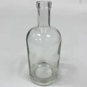 Manufacturer High White Glass Material 200ML 375ML 500ML 750ml Liquor Glass Bottle With Cap Or Stopper