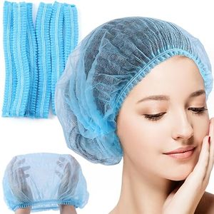 Gorro desechable Bouffant, 100 piezas, 21 pulgadas (aproximadamente 53,3 cm), red para el pelo, tapa antipolvo elástica para servicio de alimentos, cubierta para la cabeza de la cocina - Product Image 5