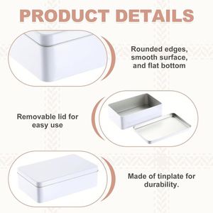 Caja de Metal Rectangular Personalizada con Logotipo, Moderna, Sostenible y Duradera, Contenedores de Hojalata con Tapas, Organizador para el Hogar, Almacenamiento para Velas y Regalos - Product Image 3
