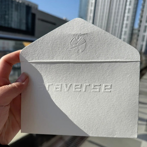 Sang Trọng Tùy Chỉnh Màu Trắng Thân Thiện Với Môi Bông Túi Phong Bì Llồi Nổi Denpssed Giấy Phong Bì Cho Đám Cưới Lời Mời - Product Image 4