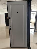 Porte extérieure en acier de haute qualité fils-mère Porte en acier galvanisé Système de verrouillage multiple Conception russe Solution thermique Finition en bois
