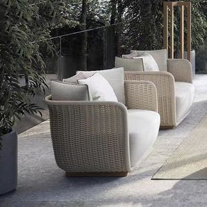 Outdoor Rattan Sofa Set U Shape Waterproof Garden Furniture For Villa Courtyard Balcony Terrace Sunroom - Product Image 4