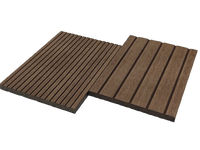 Revêtement de terrasse en WPC de style européen moderne, aspect teck, imperméable, surface lisse, écologique, antidérapant, pour jardin, balcon