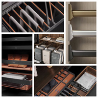 Armoire de chambre contemporaine personnalisable avec éclairage LED, écologique, résistante à l'humidité, durable, gain de place, suspendue