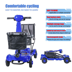 Scooter de mobilité pliable à 4 roues pour personnes âgées et handicapées, double batterie et rangement, idéal pour les maisons de retraite, les établissements médicaux - Product Image 5