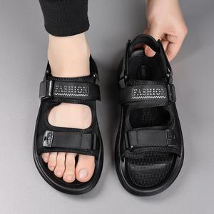 Men's Summer <b>Flat</b> <b>Sandals</b> Textile Upper Open Toe Mesh Lining Rubber Outsole Anti Slip Casual Outdoor Sport Beach Shoes Hook Loop - Product Image 4
