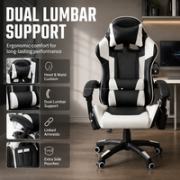 Fauteuil de bureau gaming AOR Lift Chair en tissu PU avec roulettes, panneau composite multicouche et coussin en éponge, noir et blanc, directement de l'usine