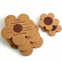 Sous-verre en liège en forme de fleur, écologique et résistant à la chaleur, avec logo personnalisé pour la décoration de table, de maison et de cuisine