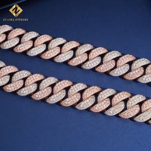 Collar de Cadena Cubana de 22 mm con Diamantes de Imitación Moissanite VVS, Plata de Ley 925, Estilo Hip Hop, con Certificado GRA - Product Image 4