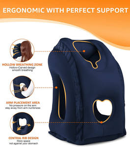 Großhandel Komfort Aufblasbares Reisekissen für Flugzeug und Camping, Lange Schlafdauer, Nacken- und Kopfstütze, Aufblasbare Kissen - Product Image 3