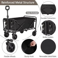 Chariot de camping pliable avec table intégrée pour pique-nique et livraison, idéal pour l'extérieur
