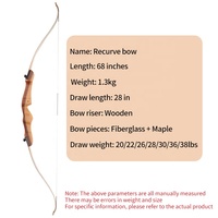 Kit Arc Classique Démontable SPG et Flèches 18 - 38 Lbs avec Poignée en Bois pour Compétition, Archer Débutant, Entraînement, Tir à l'Arc et Chasse