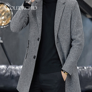 <span class=keywords><strong>Cappotto</strong></span> Invernale da Uomo Stile Medio alla Moda <span class=keywords><strong>Grigio</strong></span> Giacca Slim Fit in Lana - Product Image 5