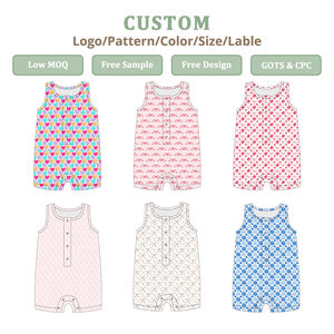 Nouvelle <span class=keywords><strong>combinaison</strong></span> pour bébé en bambou viscose et élasthanne, imprimée sur mesure, avec boucle magnétique, pour bébés garçons et filles - Product Image 3