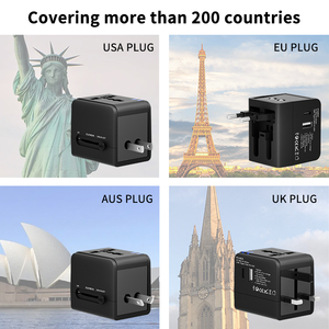 Hot bán xách tay thế giới ổ cắm cắm phổ Travel Adapter 2 <span class=keywords><strong>USB</strong></span> 2.1A 6A Đánh giá hiện tại cho du lịch Adapter Power Strip đồng hồ - Product Image 3