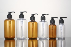 Bouteille en plastique ambre PET avec pompe marron, ml, pour emballage de soins de <span class=keywords><strong>la</strong></span> peau, Lotion, shampooing - Product Image 4