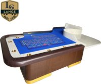 Table de roulette de luxe en cuir de haute qualité avec accoudoirs inversés dorés pour le mahjong et les jeux de hasard