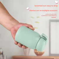 Bouteille d'eau en verre double paroi 320 ml motif lapin mignon, personnalisable avec logo, pour enfants, avec étui en silicone et corde – Meilleure vente