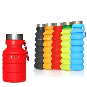 wholesale eco friendly unique creativity collapsible silicone sport water bottle holder bpa free for kids